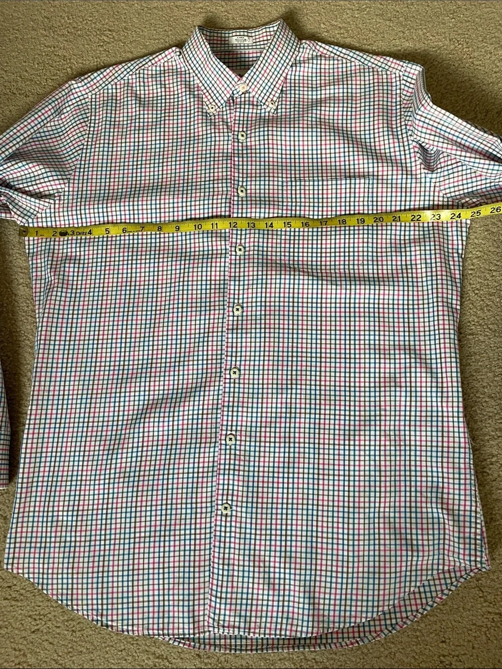 Peter Millar Red and Blue Check Button-Down Shirt